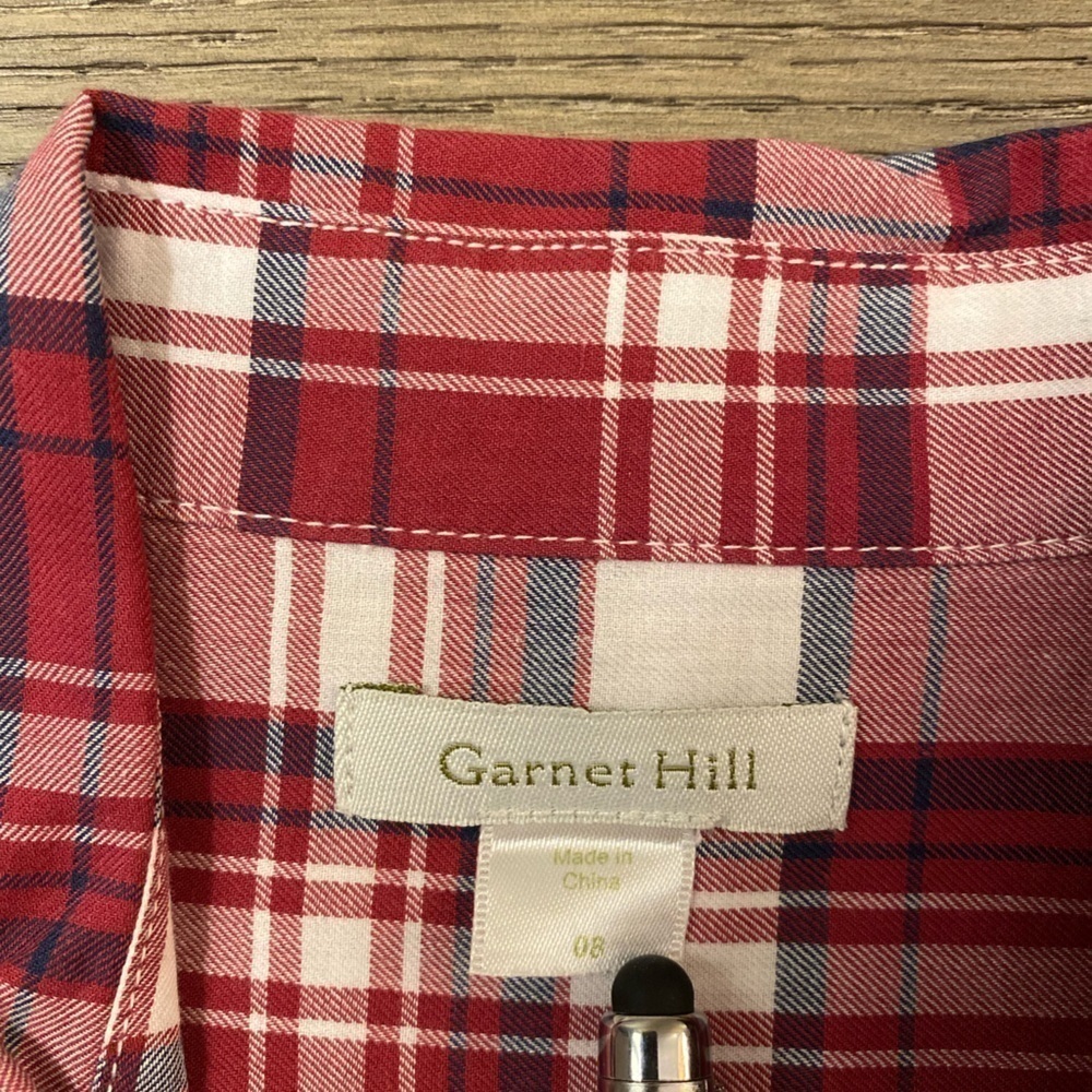 Garnet Hill Plaid Button Down Women’s Shirt | Size 8 - Picture 5 of 5